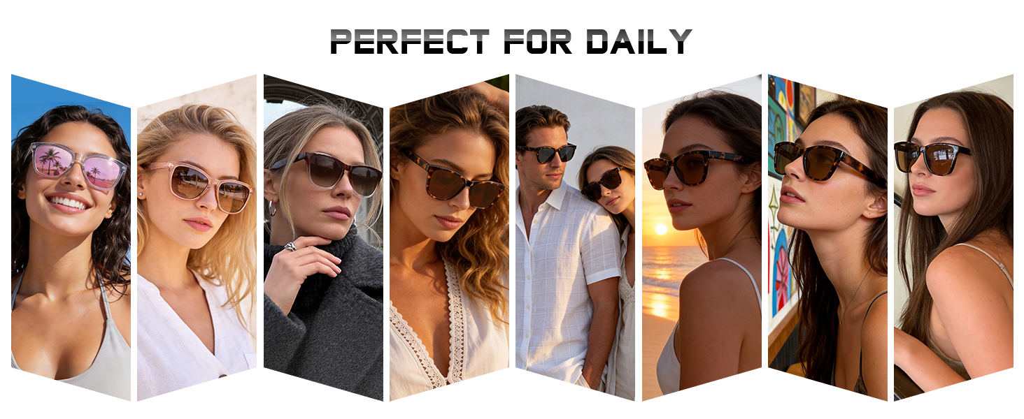 Sunglasses Womens Polarized Sunglasses for Women Trendy Designer Mirrored UV400 Protection