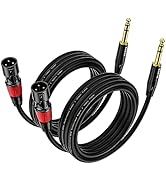EBXYA XLR Male to 1/4 Inch TRS - Balanced XLR Microphone Cable to 6.35mm Jack Lead, 6ft 2 Pack