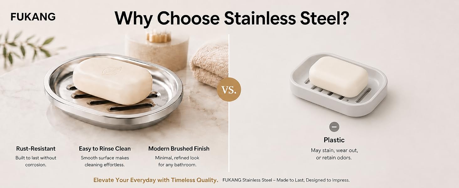 stainless steel metal soap dish for bathroom