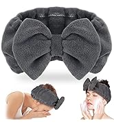 Shintop Makeup Headband Soft Carol Fleece Spa Headband with Cute Bow Elastic Headband for Washing...