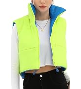 Xeoxarel Women's Crop Puffer Vest with Pockets (XS-XXL)