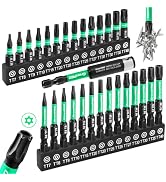 GRENPRO Torx Bit Set 29pc Impact Driver Bit Set, Magnetic Torx Screwdriver Set, Torque Security B...