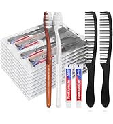 Gisdo 100 Pack Disposable Toothbrushes with Toothpaste and Comb for Homeless Individually Wrapped...