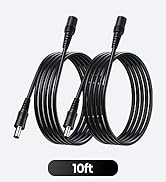 2PCS 10FT/3M Pure Copper Power Extension Cable, 5.5mm x 2.1mm Female to Male, DC 12V Power Extens...