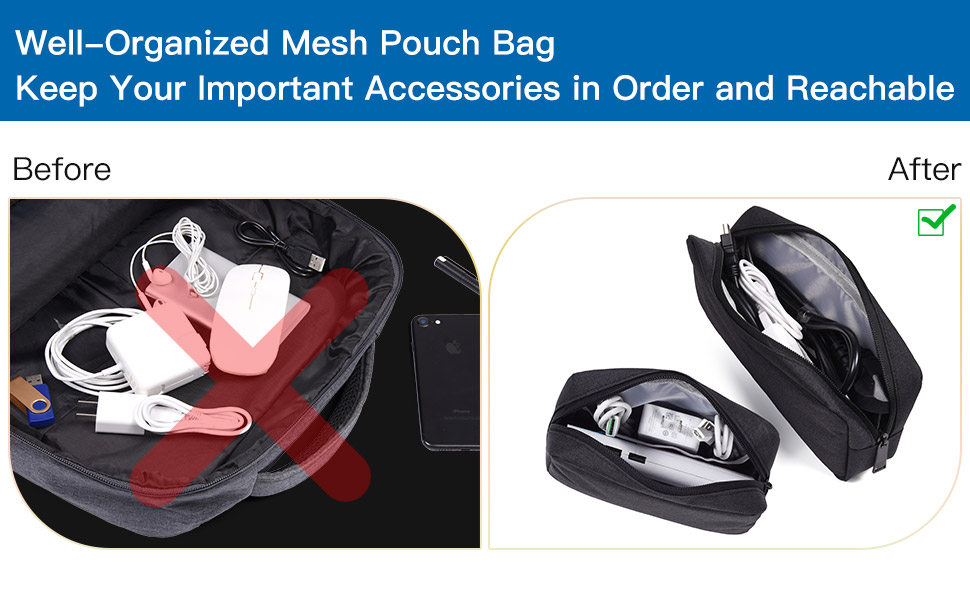 2PCS Electronics Accessories Pouch Bag