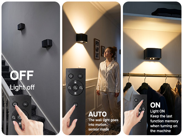 Motion Sensor Wall Light with Remote Control