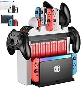 Switch Organizer with Controller Charging Dock, ZAONOOL Controller Charger Station for Nintendo S...