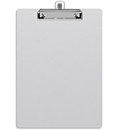 Piasoenc Wood Clipboard, Recycled Hardboard ClipBoards, Gray Clipboard for Office,School, A4 Stan...