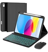 RAYMCRAFT for iPad 11th (A16)/10th Generation Keyboard Case & Mouse Combo | Detachable Wireless K...