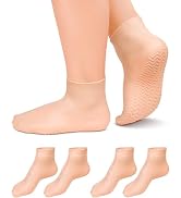 DLMDLM 2 Pairs Silicone Socks for Dry Cracked Feet, XL Anti Slip Soft Moisturizing Socks Softenin...