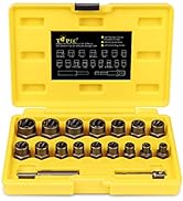 Topec 18-Piece Stripped Nut Remover, 3/8” Drive Impact Extractor Set, Damaged Bolt Nut Remover wi...