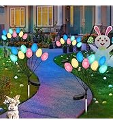 4 Pack Solar Easter Egg Lights, Colorful Garden Swaying Firefly Light Outdoor Easter Lights Water...