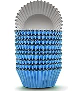 200 Pcs Blue Foil Cupcake Liners Standard Baking Cups Muffin Paper Cases