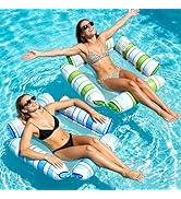 Inflatable Pool Floats Adult, 4-in-1 Multi-Purpose Pool Float Rafts Water Hammock, Pool Floaties ...
