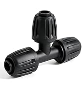 FoxRose 12 Pack 1/2 Inch Drip Irrigation Tee Fittings (1/2" ID x 0.6-0.65" OD), 1/2'' Dripline Ba...