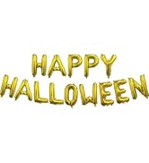 Halloween Balloons Gold Happy Halloween Balloons Letter Balloons Halloween Banner Balloons for Ha...