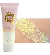 Go Ho Chameleon Gold Body Glitter Gel for Face Body Eye Lip Hair and Nails - Holographic Long Las...