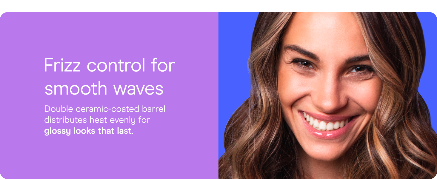 Conair ceramic curling iron 1 1/2 1.5inch barrel styling even heat dual voltage large big thick