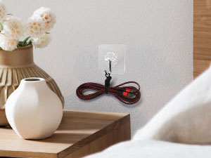 kitchen calbe tais holder charging cord organizer rubber ties beam USB cable ties organizer