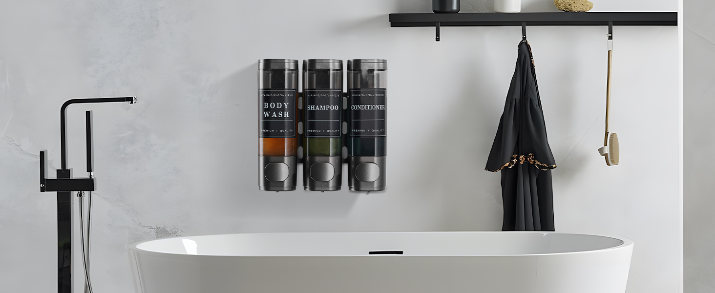 bathroom shampoo dispenser set