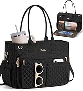 Bagstellar Teacher Bags for Women, 15.6 inch Laptop Work Tote Bag Quilted Nurse Bible Computer Sh...