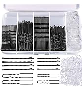 Teenitor 300pcs Hair Pins - Black Bobby Pins, Hair Bands Kit with U Pins for Buns & Bobby Pins in...