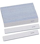 25 Count 80 Grit Rectangle Nail Files for Acrylic Nails, Reusable Buffering Files Double Sided Em...