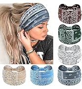 Awumbuk Wide Headbands for Women Knotted No Slip Head Bands Soft Turban Headband Hair Accessories...