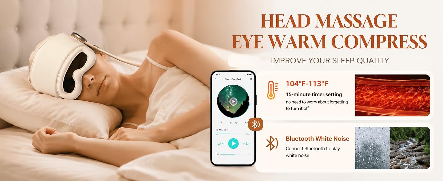 A 15-minute warm compress massage with white noise can help you sleep