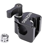 NICEYRIG 15mm Rod Clamp to Cold Shoe Mount, Locating Holes for ARRI & 1/4’’, for 15mm Rod Rail Ex...