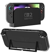 FUNDIARY Clear Black Dockable Cover Case for Switch 2 with Separated Design, Shock-Absorbing and ...