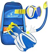 OCEANIC Kids Snorkel Set/Kit : mask, Snorkel, fins & mesh Gear Bag. Ages 3-10