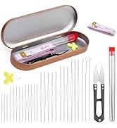 GarfxG 32 PCS Beading Needles Set - Collapsible Big Eye Beading Needles, Twisted Wire Seed Beadin...