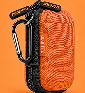 Orange Mini Small Hard Earbud Case, Portable Rectangle Carrying Pouch | Pocket-Size, Universal fo...