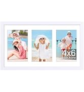 decorUhome 8x14 Picture Frames Collage Wall Decor, Display 3Pcs 4x6 Photos with Mat or 1Pcs 8x14 ...