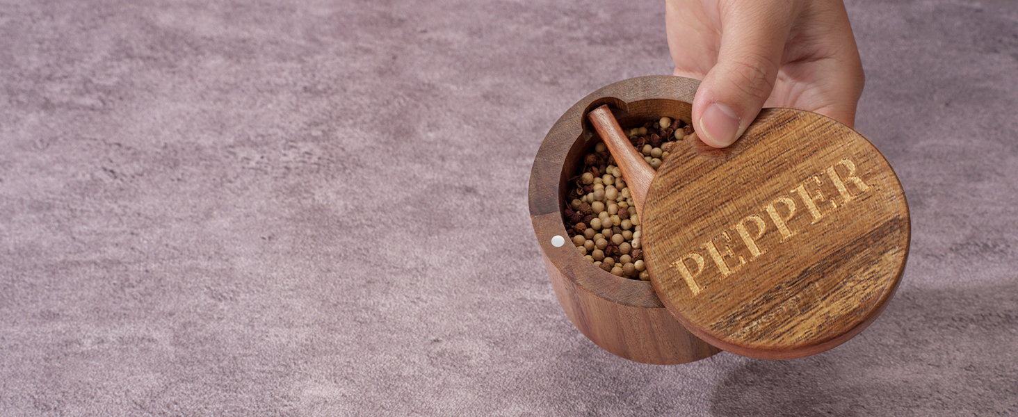 acacia wood pepper box