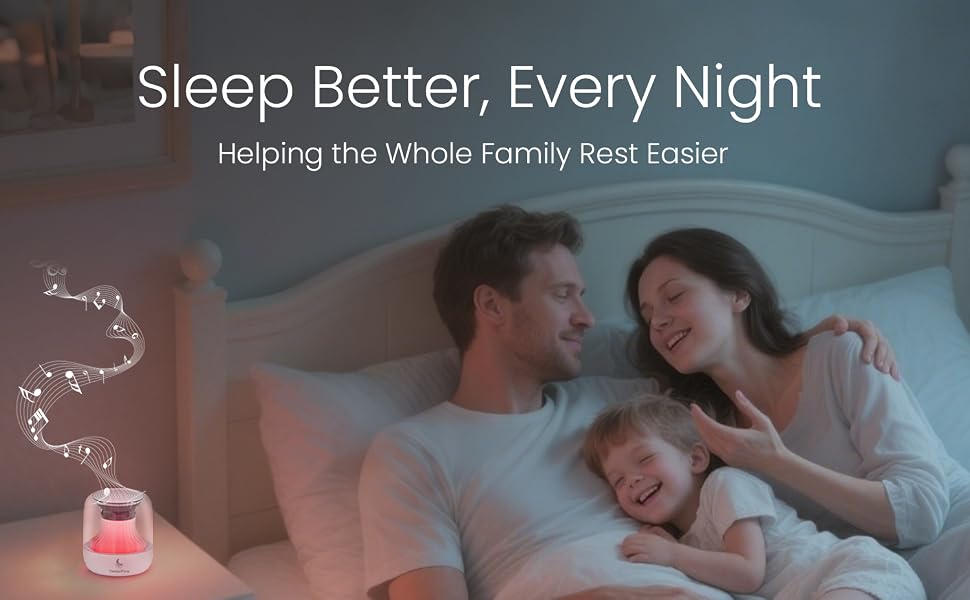 Family scene showing night light color options.