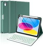 aMZCaSE Keyboard Case for iPad 10th Generation (10.9’’,2022) with 7 Color Backlight,Keyboard for ...