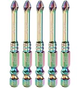 HARFINGTON 5pcs Impact Phillips Screwdriver Bit PH2 (#2) Anti Slip Teeth Tip 1/4" Hex Shank 2.6" ...