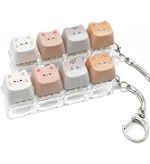 2 Pack Keyboard Fidget Clicker Keychain, 4 Cat Keys Clicky Keyboards Fidgets for Adults, Stress R...
