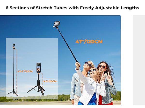 insta360 selfie stick tripod 1.55m camera extension pole
