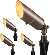 LUTEC Solid Brass Low Voltage Landscape Lighting, 12V Heavy Duty Waterproof Landscape Spotlights,...