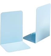 M&G Bookends for Shelves 1 Pair, Large Metal Book Ends for Heavy Books, L-Type Book Stand for Des...