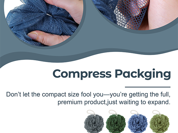 bath sponges for shower are vacuum-sealed to ensure optimal hygiene and cleanliness prior to usage.