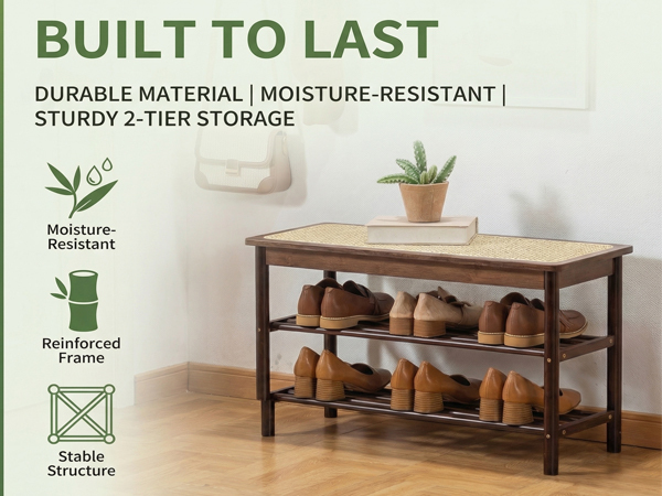 bamboo shoe bench