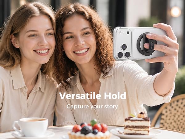 SUPERONE magnetic phone grip offers a versatile secure single-hand hold for easy selfies.