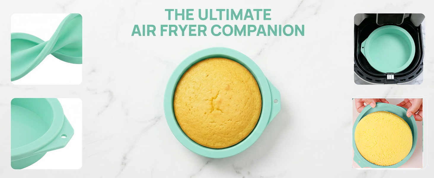 Air Fryer Egg Molds, Silicone Egg Bite Molds 4 Inch Air Fryer Muffin Pans for Burger Buns