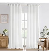 NICETOWN Non-See-Through White Privacy Sheer Curtains 96 inches Long 2 Panels, 52" Wide Grommet W...