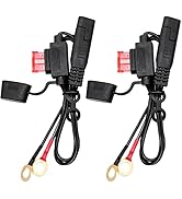 Taiss 2PCS SAE Ring Terminal Harness with 10A Fuse 2-Pin Quick Disconnect Plug SAE Battery Extens...