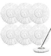 NICEMOVIC 6 Pack Spin Mop Replacement Head for 360° Spin Mop System, Standard Size Round Shape Sp...